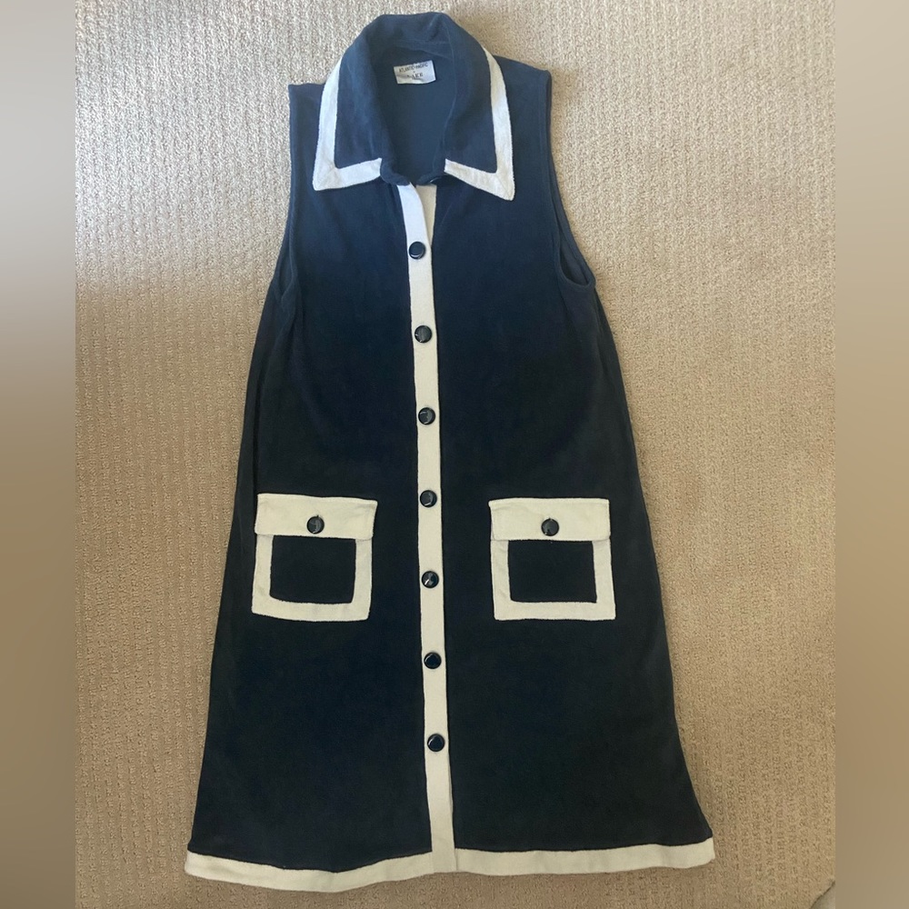 Lake Pajamas x Atlantic Pacific Navy Terry Dress Small